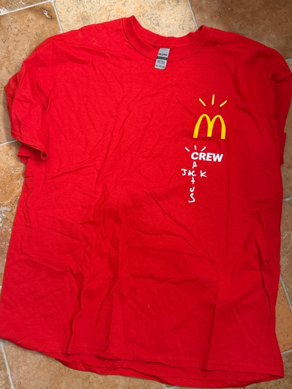 Cactus Jack by Travis Scott Red Tee with Yellow Logo